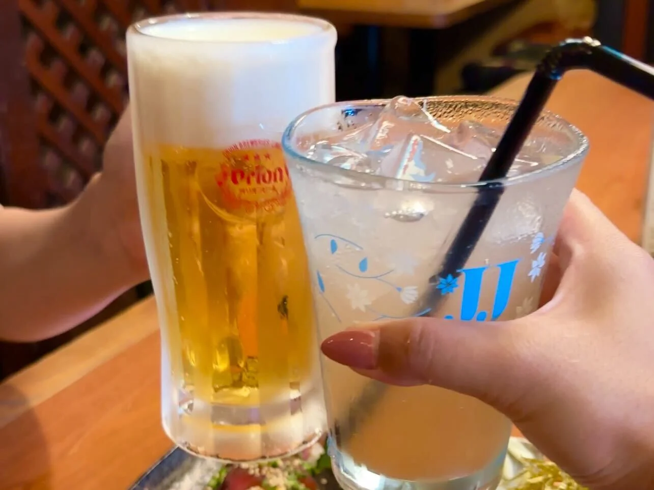 ドリンク普通サイズをメガサイズに無料で変更